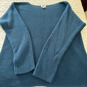 Old Navy Women's Blue Ribbed Crew Neck Sweater